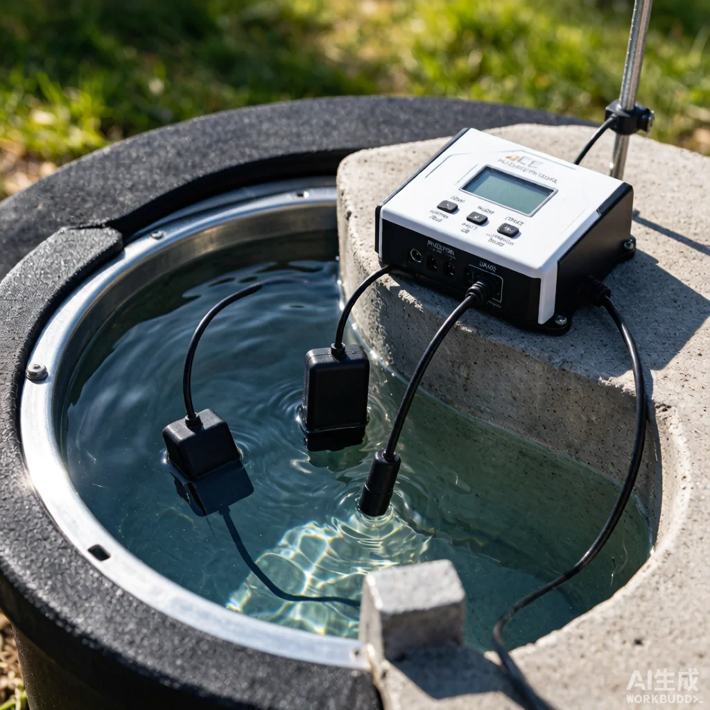 Float switch and water level control system installation at solar pump wellhead with sensor wiring