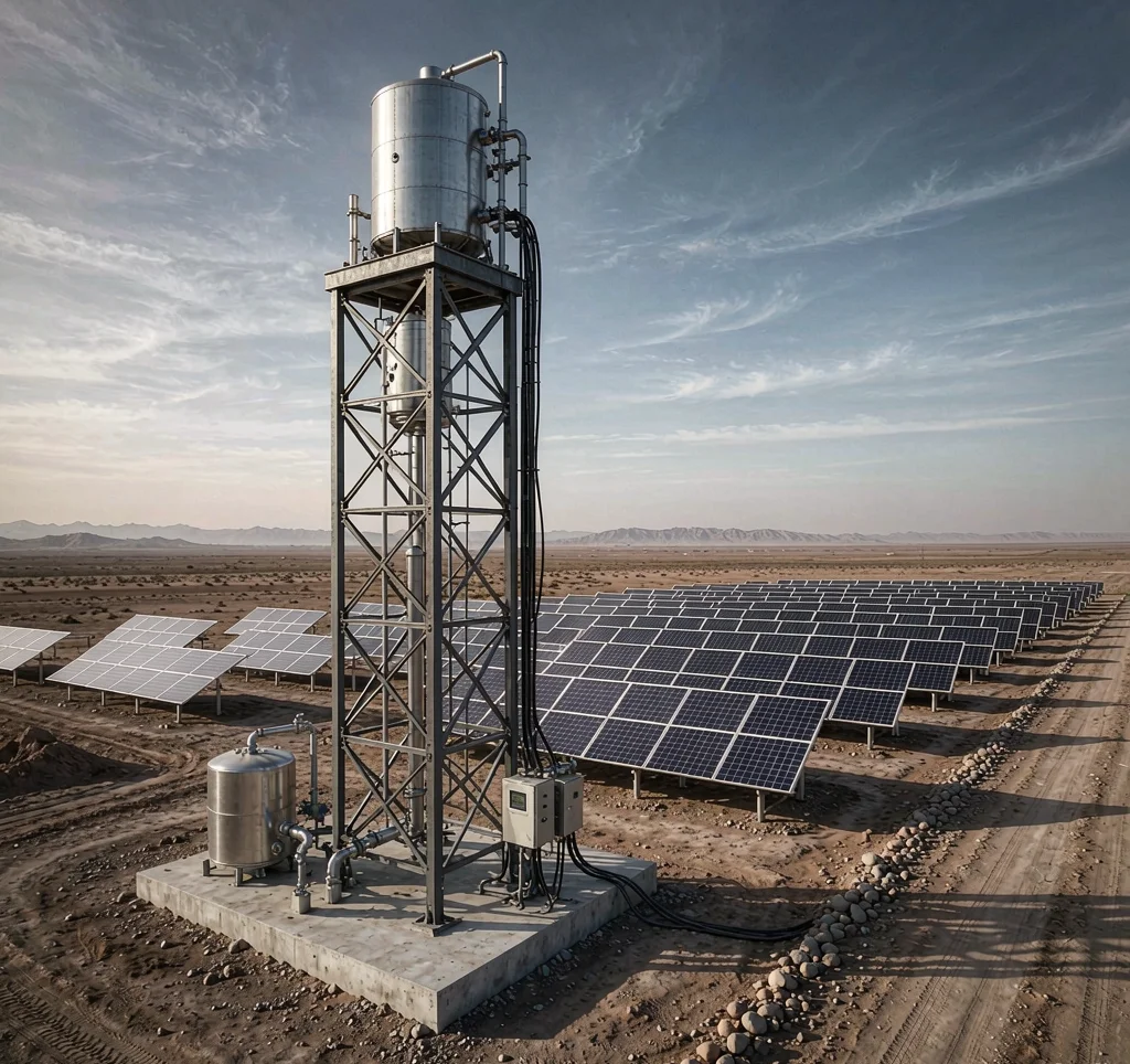Ultra-deep solar submersible pump installation at a 250 meter borehole with PV array and control box